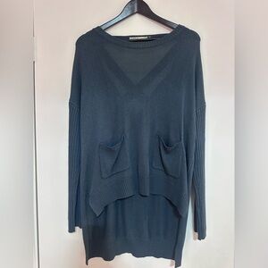Women's Blue Open Back Sweater